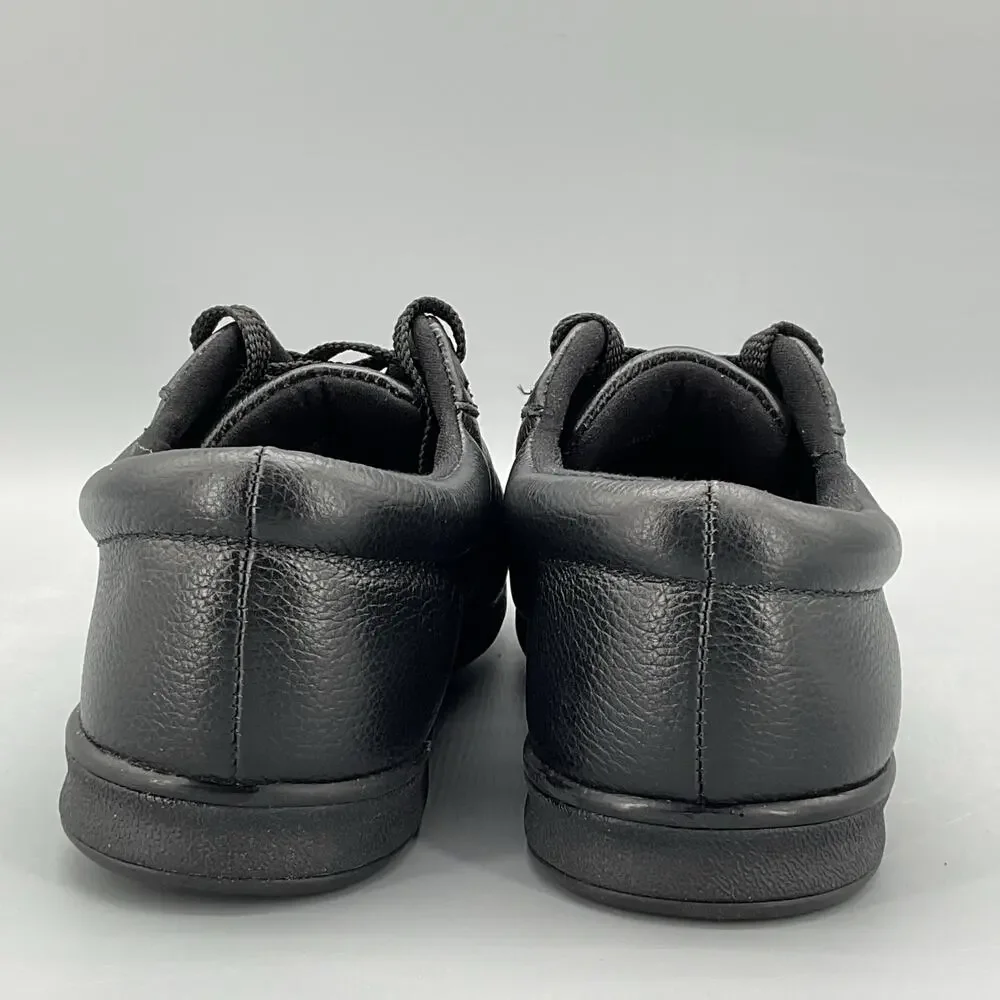 Easy Spirit Women’s AP1 Leather Sneakers Black Size 8.5M